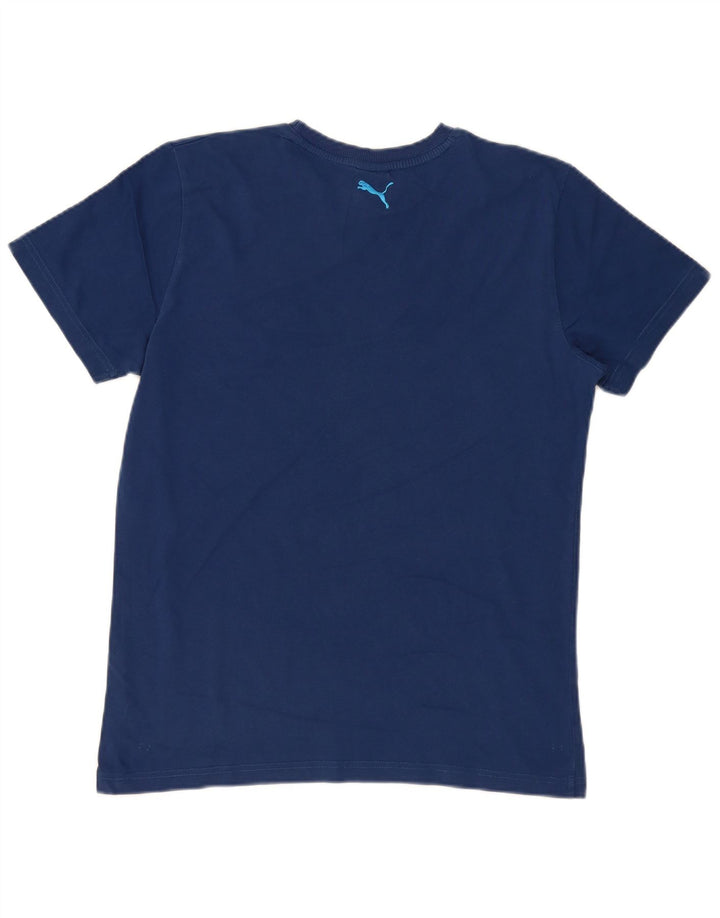 Camiseta masculina Puma Graphic Top Médio Algodão Azul Marinho
