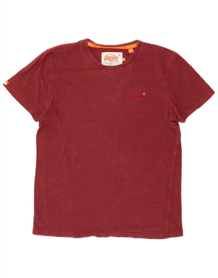 Camiseta masculina SUPERDRY top pequeno algodão manchado vermelho