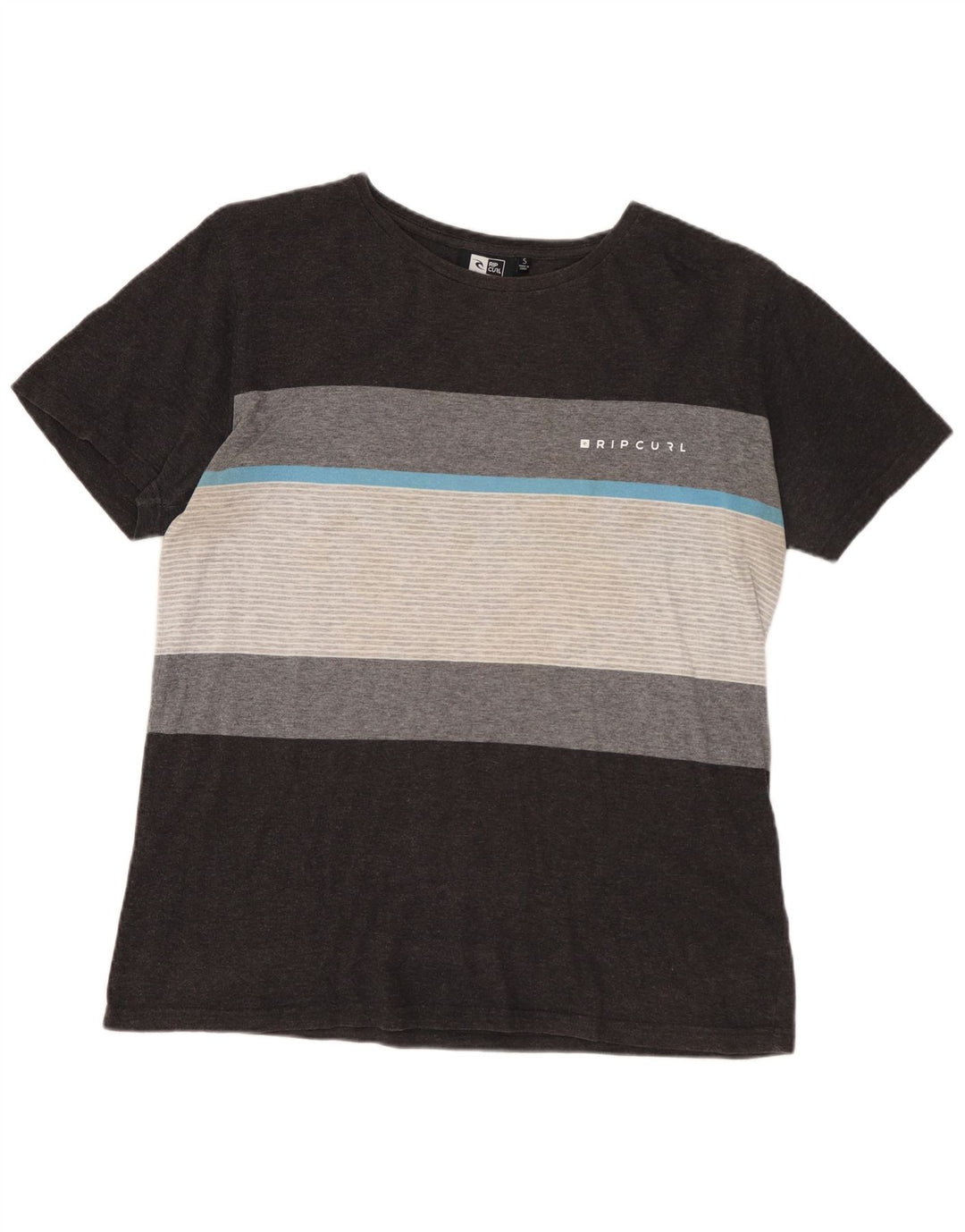 Camiseta masculina RIP CURL Standard Fit pequena listrada cinza