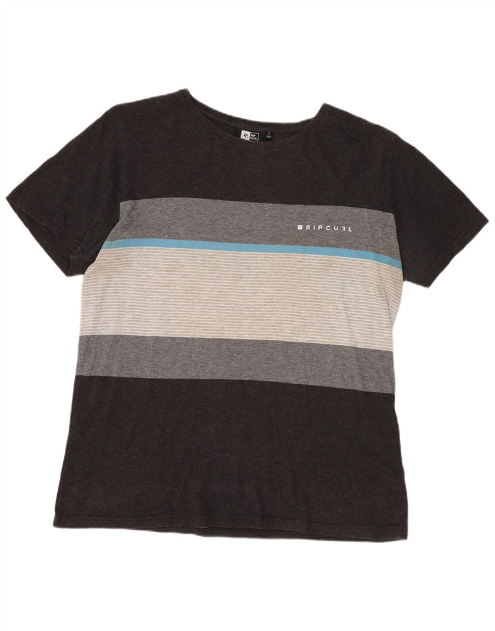 Camiseta masculina RIP CURL Standard Fit pequena listrada cinza