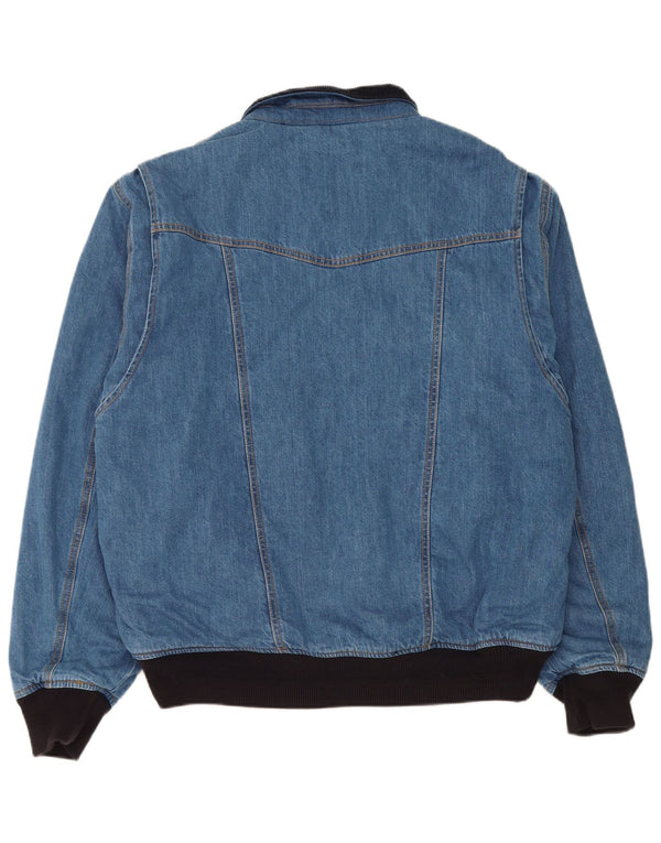 Jaqueta bomber jeans masculina Superdry UK 44 2XL algodão azul