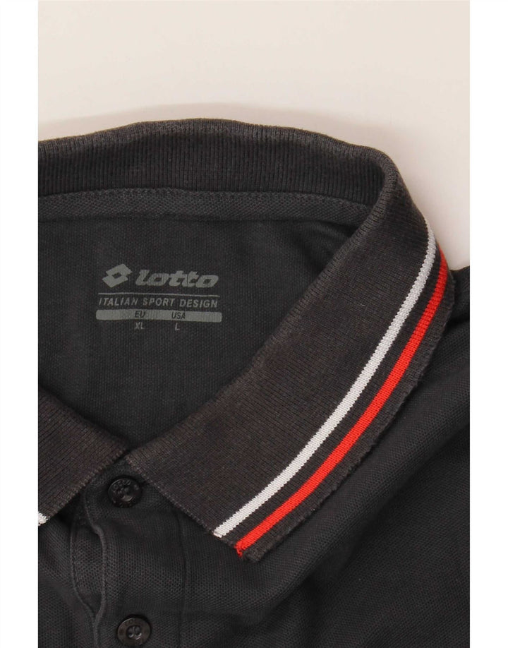 Camisa polo masculina Lotto XL preta listrada