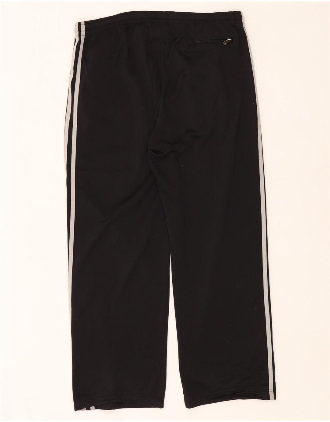 Calças de treino masculinas Adidas UK 38/40 poliéster preto médio