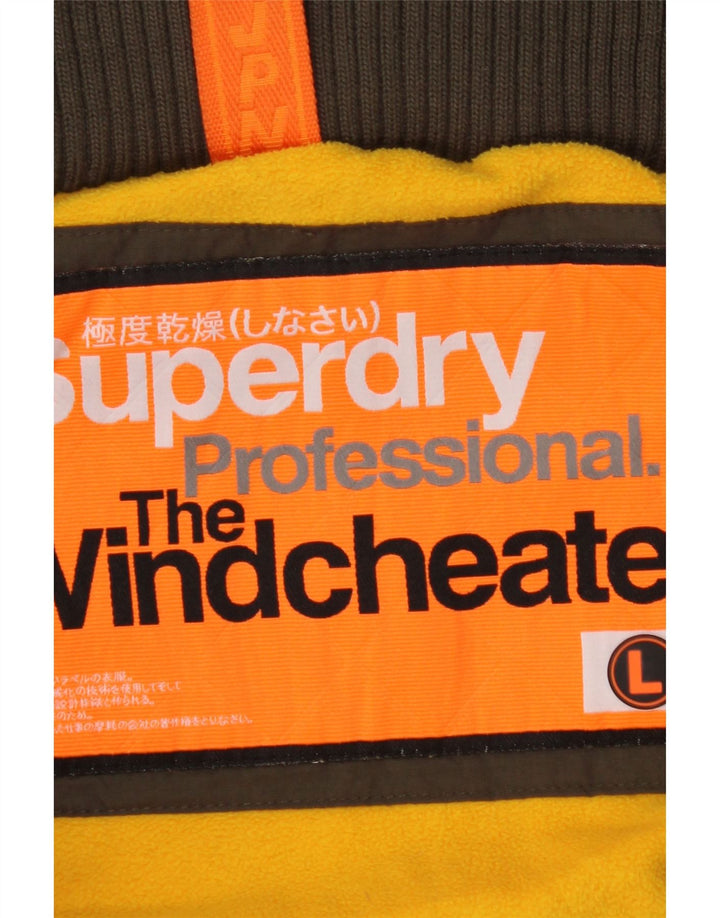 Jaqueta corta-vento masculina Superdry The Windcheater Graphic Reino Unido 40 Grande Caqui