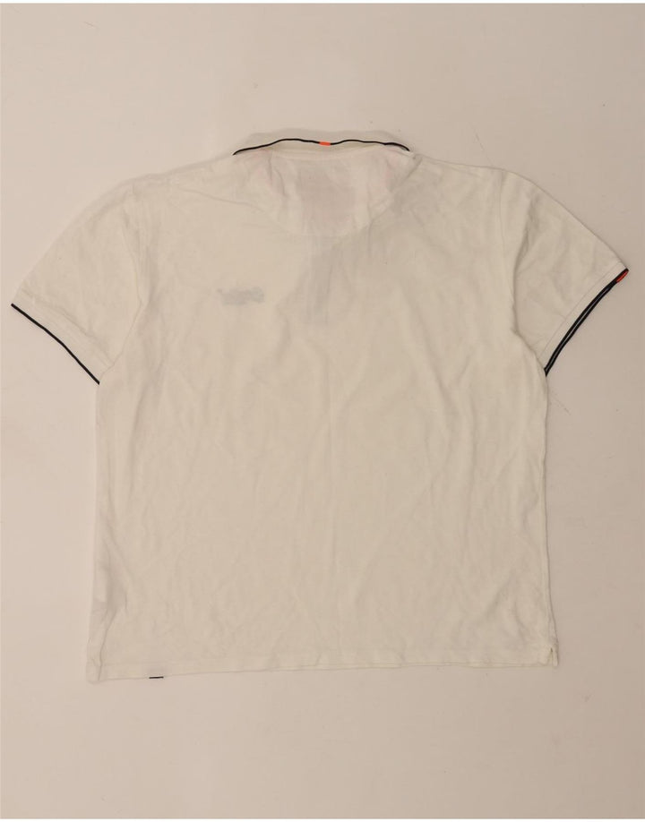 Camisa polo masculina Superdry 2XL algodão listrado branco