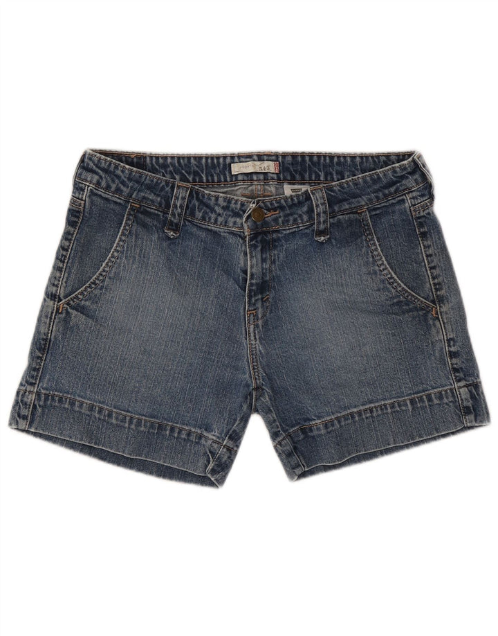 Shorts jeans feminino 545 da LEVI'S EUA 10 grande W32 algodão azul