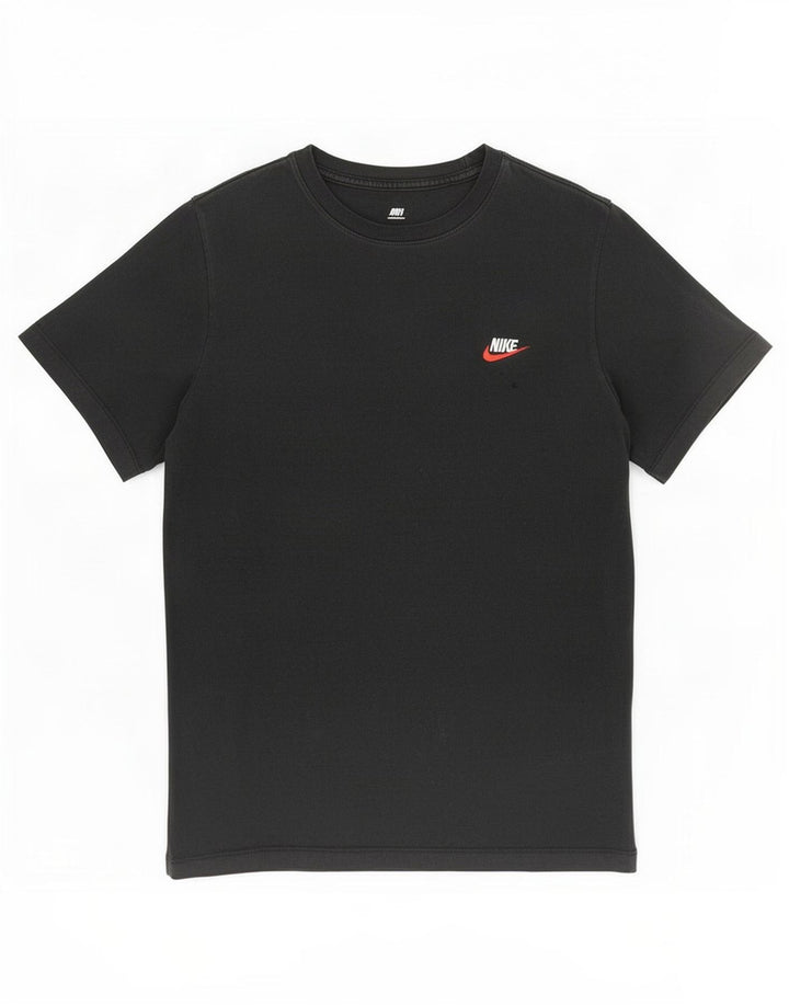 Nike Mens Camiseta Top Médio Algodão Preto