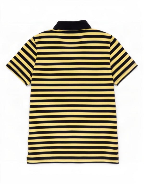 Camisa polo masculina Tommy Hilfiger grande algodão listrado amarelo