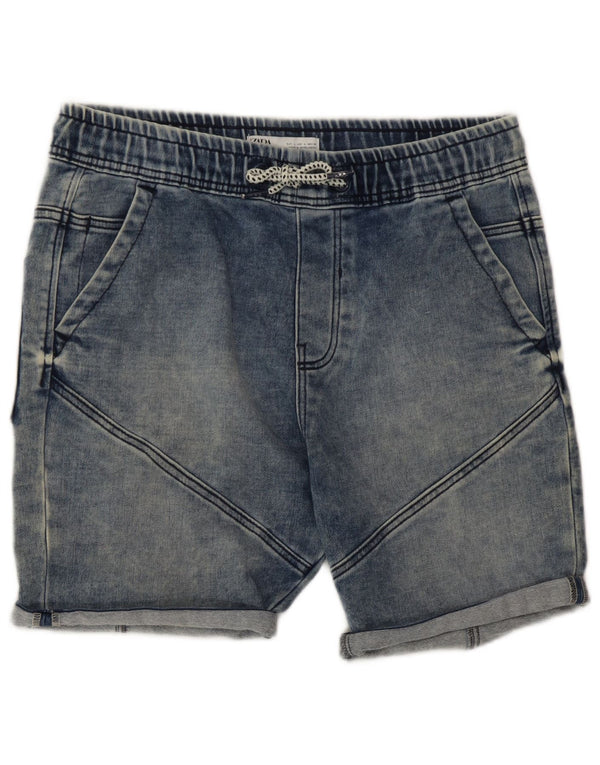 Zara Shorts jeans masculino grande W32 azul algodão