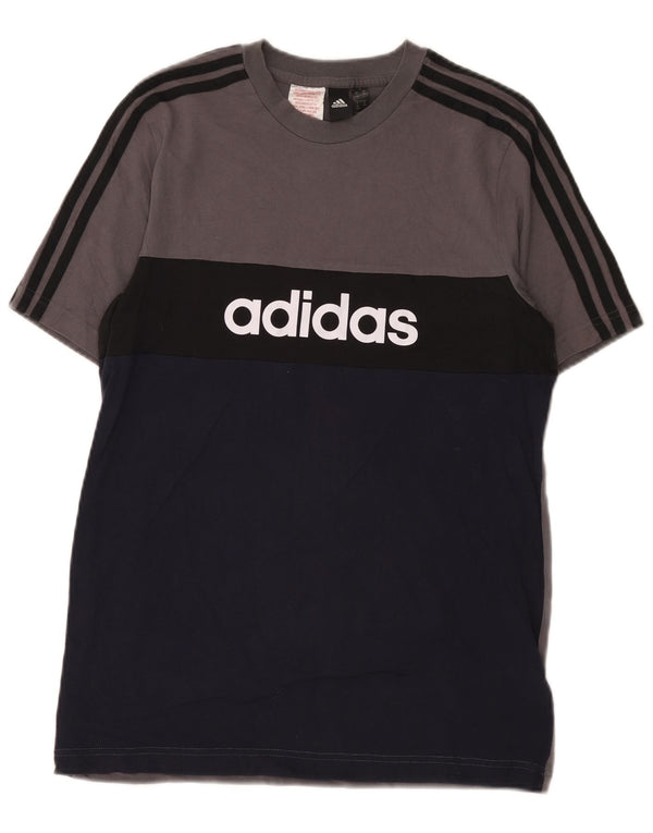 Camiseta Adidas Meninos Graphic 15-16 Anos Cinza Colorblock Algodão