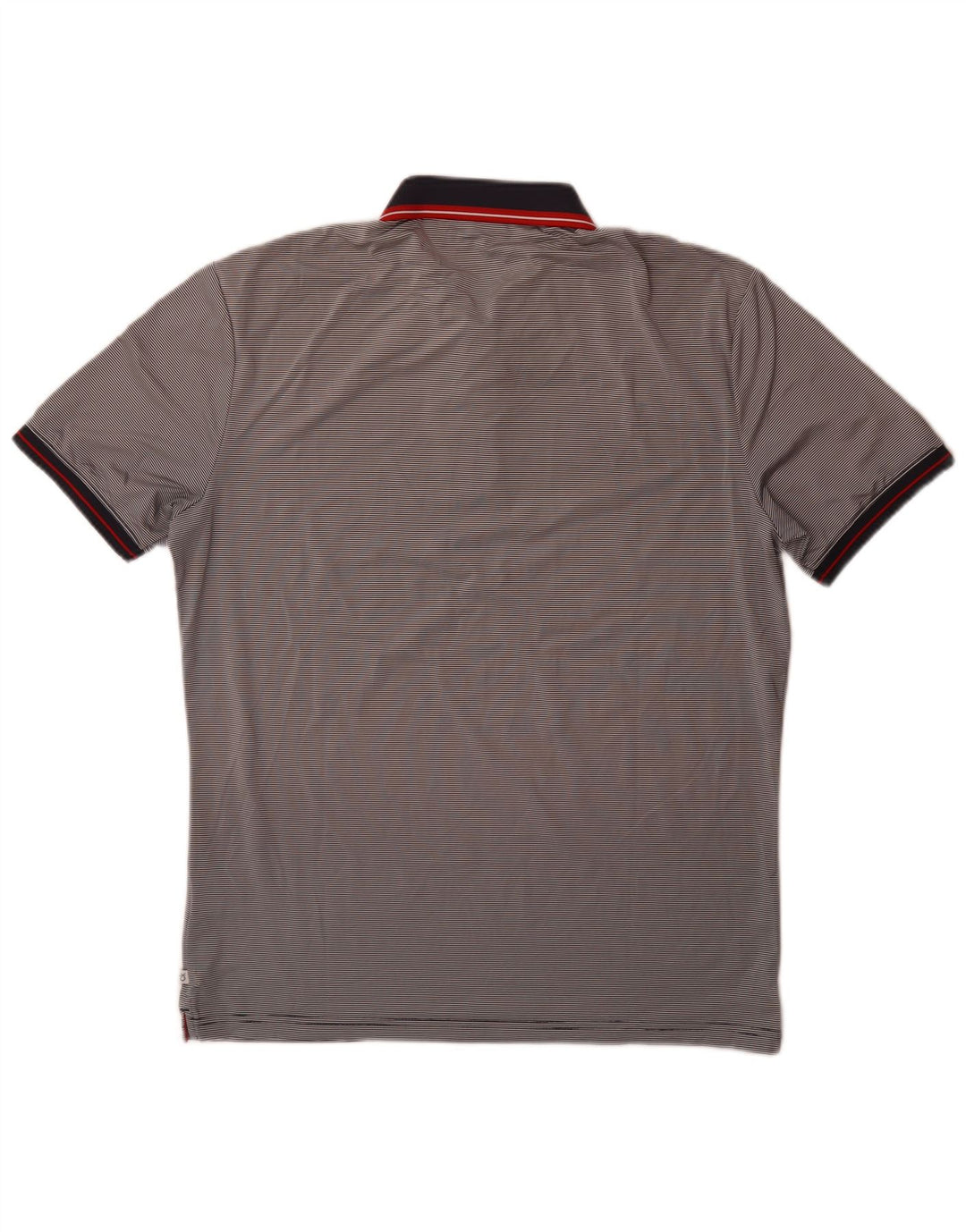 Camisa polo masculina Calvin Klein cinza médio listrado poliéster