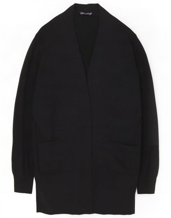 Marks & Spencer Womens Longline Open Cardigan Sweater UK 18 XL Black