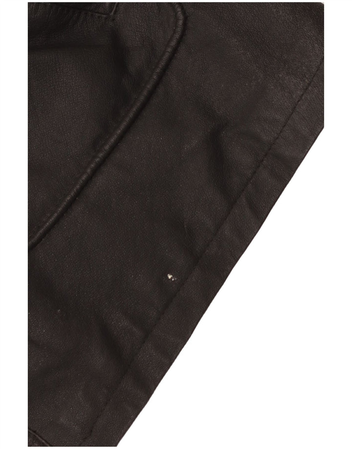 Jaqueta de couro vintage masculina Duffle UK 42 XL couro preto