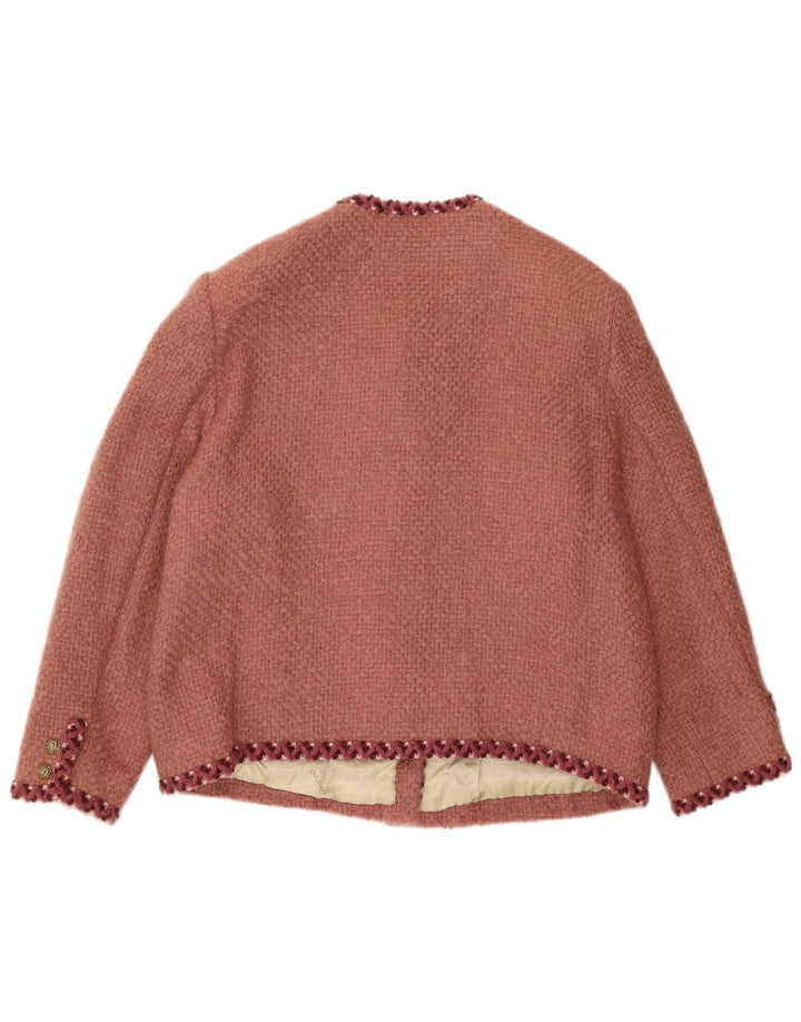 Jaqueta blazer vintage feminina com 5 botões Reino Unido 14 vermelho médio