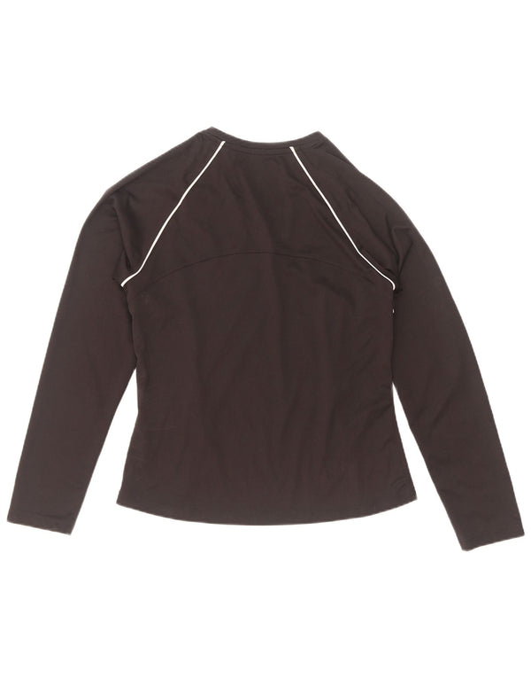Reebok Womens Top Manga Longa UK 12 Médio Poliéster Preto