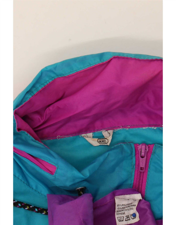Jaqueta de chuva masculina vintage UK 44 2XL poliamida colorblock roxa