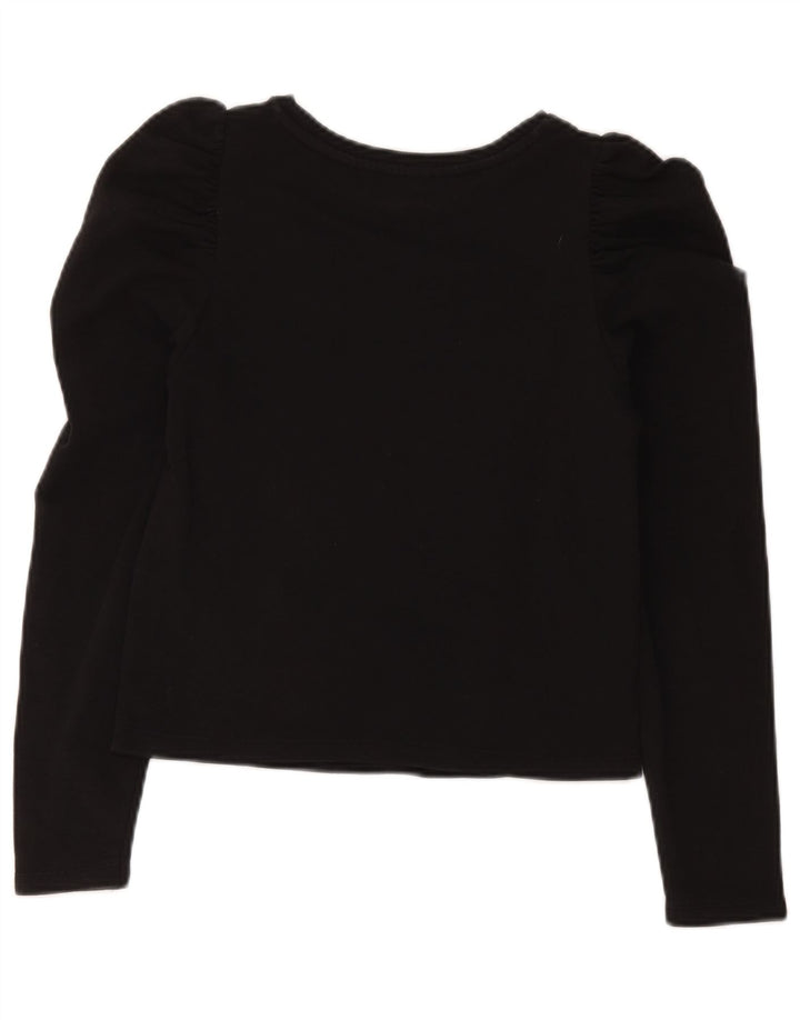 Zara Womens Crop Top Manga Longa Reino Unido 8 Pequeno Preto