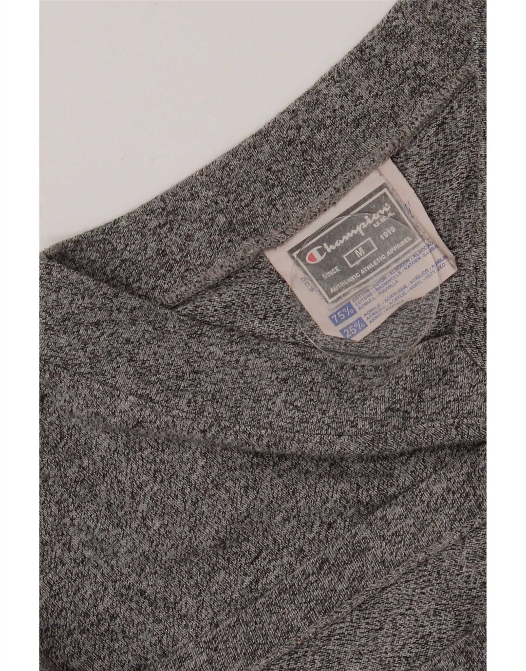Camiseta masculina Champion algodão manchado cinza médio