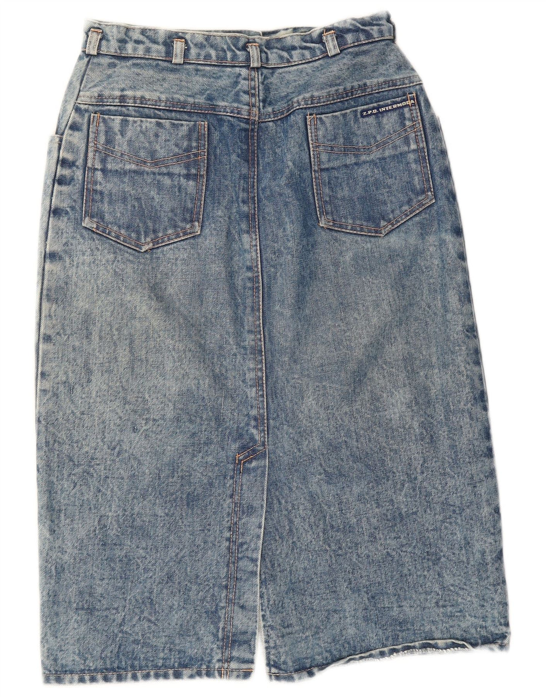Saia jeans feminina vintage W26 pequena azul