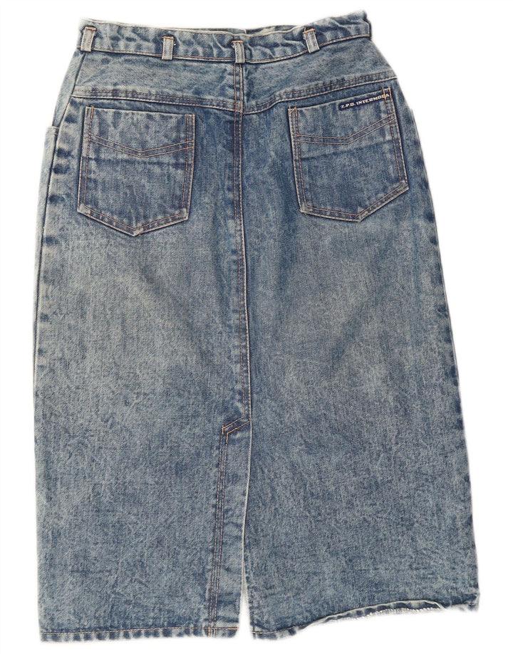 Saia jeans feminina vintage W26 pequena azul