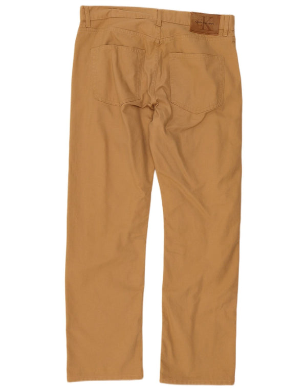 Calça jeans reta masculina Calvin Klein W33 L29 algodão bege