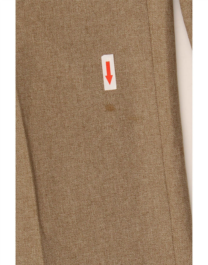 Calça chino reta masculina Marks & Spencer W32 L31 poliéster bege