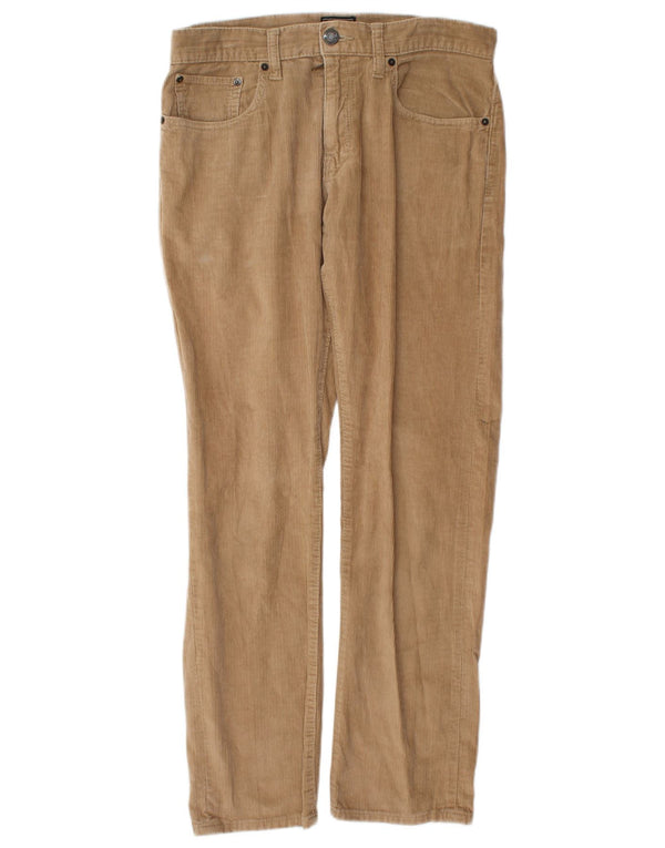 Calça masculina reta de veludo cotelê Gap W30 L30 algodão marrom