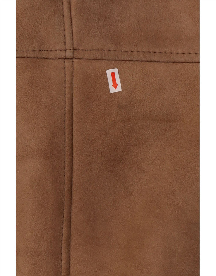 Jaqueta masculina VINTAGE Shearling IT 50 grande marrom shearling