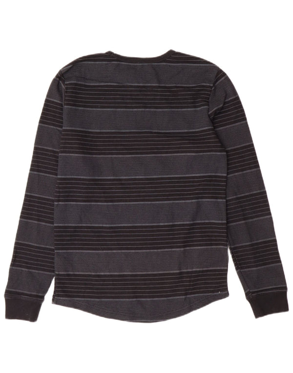 Volcom Meninos Top Manga Comprida 11-12 Anos Grande Poliéster Listrado Cinza