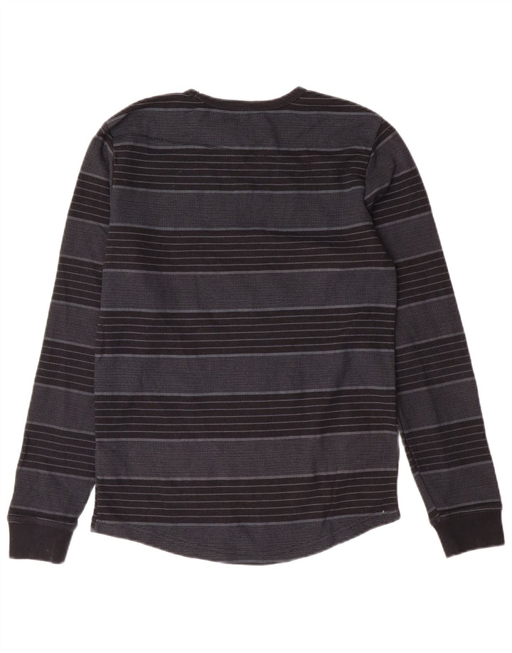 Volcom Meninos Top Manga Comprida 11-12 Anos Grande Poliéster Listrado Cinza