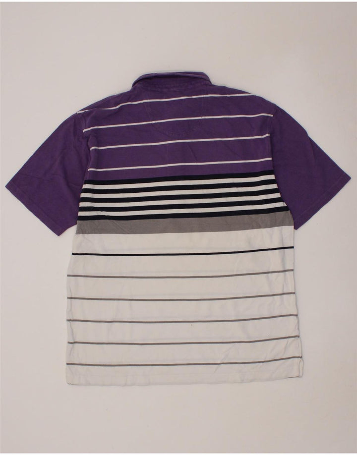 IZOD Mens Polo Shirt XL Purple Colourblock Cotton Vintage Izod and Second-Hand Izod from Messina Hembry 