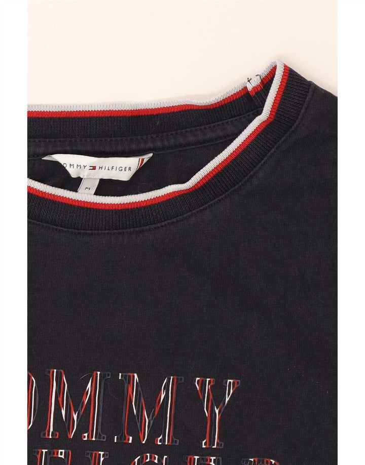 Tommy Hilfiger Camiseta masculina gráfica Top Médio Azul Marinho