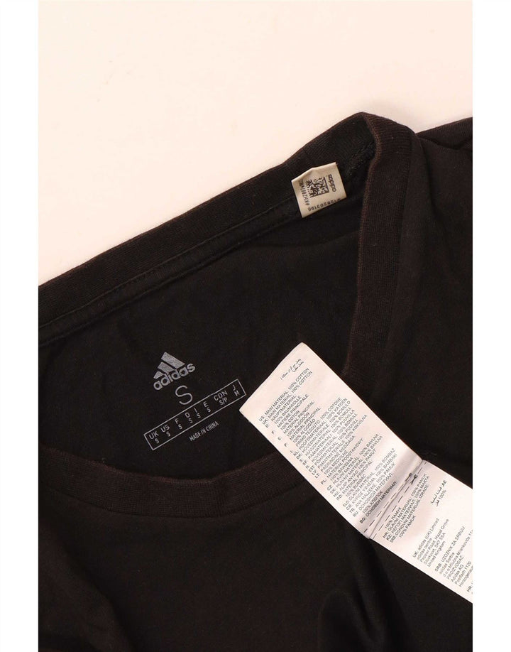 ADIDAS Mens Camiseta Top Pequeno Algodão Preto