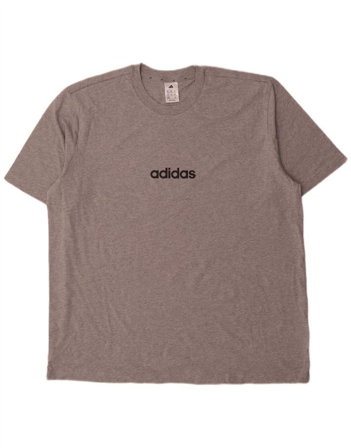 Camiseta masculina Adidas Top 2XL algodão cinza