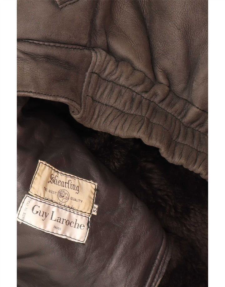 Guy Laroche Mens Shearling Jacket IT 52 XL Cinza
