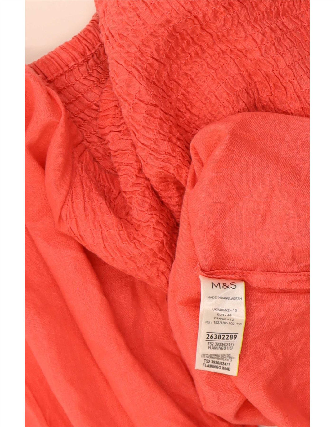 Blusa feminina de manga 3/4 Marks & Spencer UK 16 grande linho vermelho