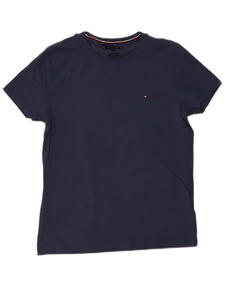 Camiseta masculina extra slim TOMMY HILFIGER XL azul marinho algodão