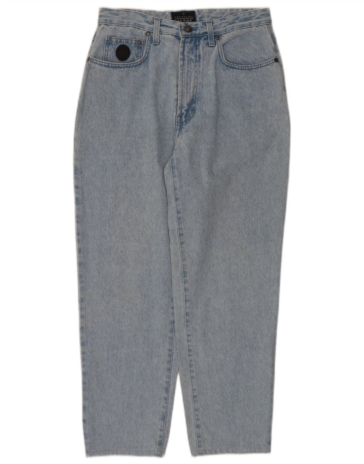 Jeans TRUSSARDI feminino 120 Tapered IT 47 grande W33 L27 algodão azul