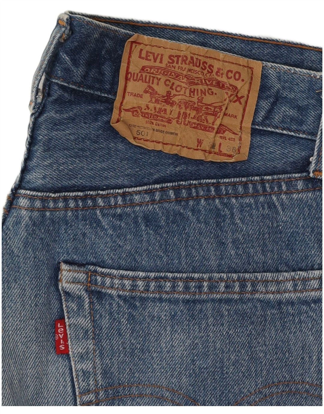 Levi's Masculino 501 Straight Jeans W32 L28 Azul Algodão