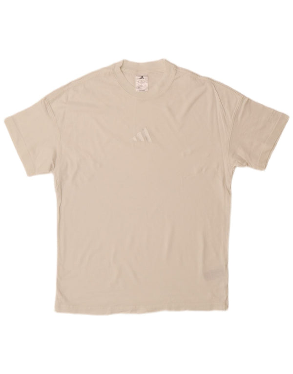 ADIDAS Mens T-Shirt Top Pequeno Algodão Branco