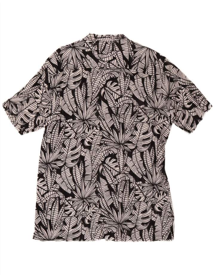 Camisa masculina de manga curta PIAZZA ITALIA grande preta floral