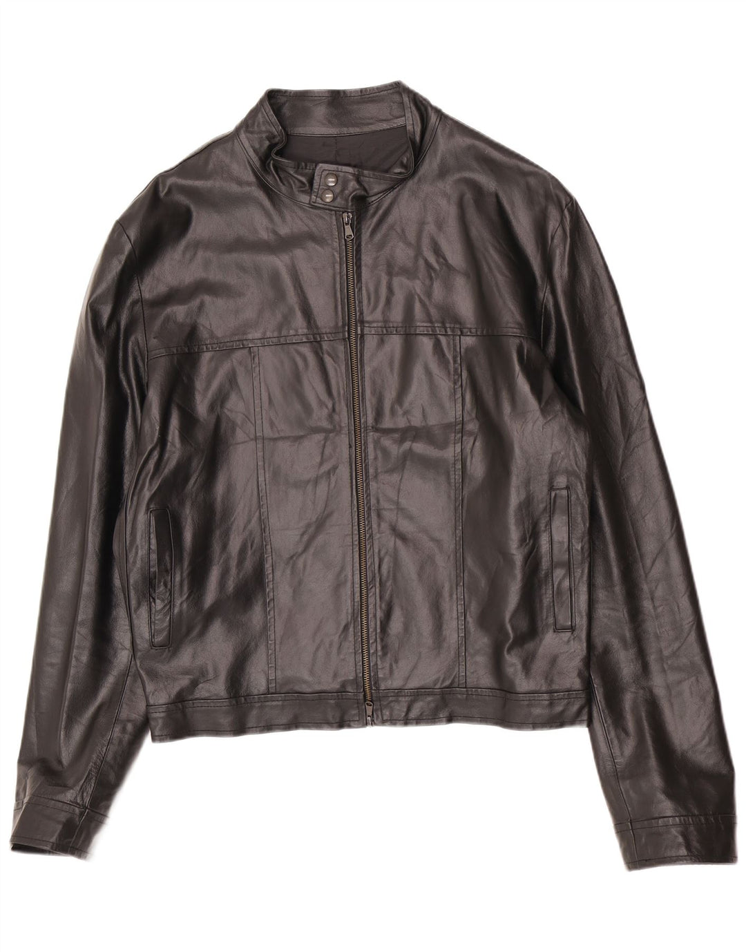 Jaqueta bomber de couro masculina Imperial UK 40 grande preta