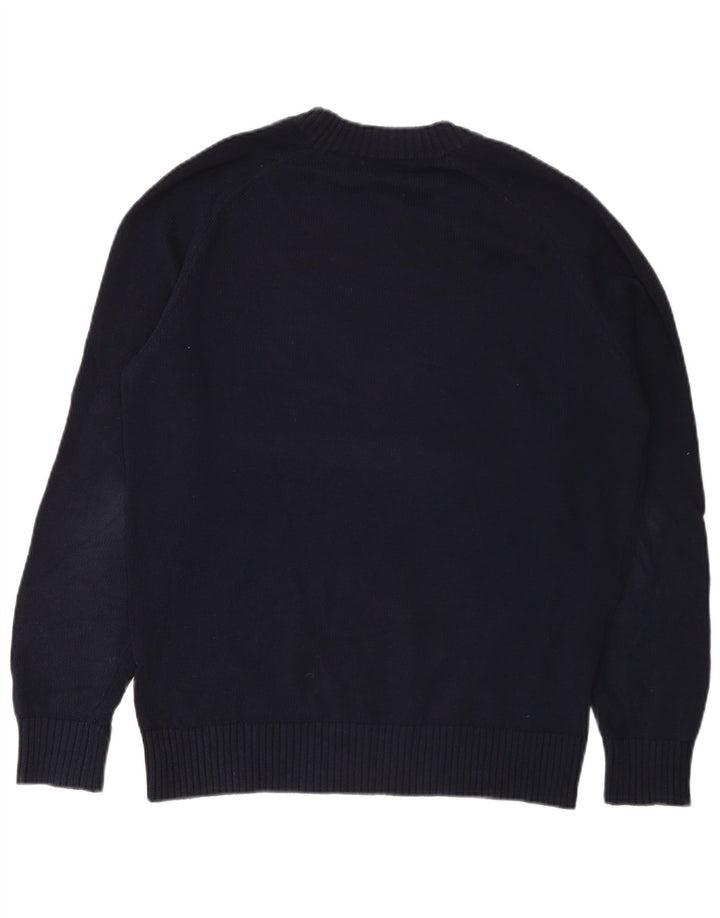 Suéter masculino Massimo Dutti com gola redonda, azul marinho médio