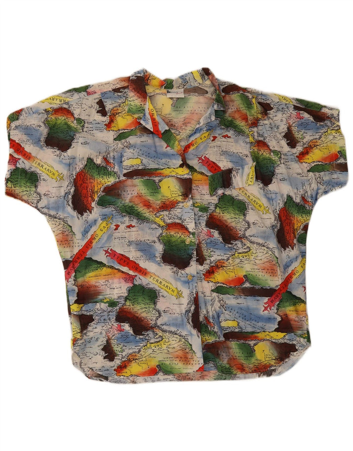 Camisa feminina Hammerle com padrão abstrato IT 46 grande multicolorida