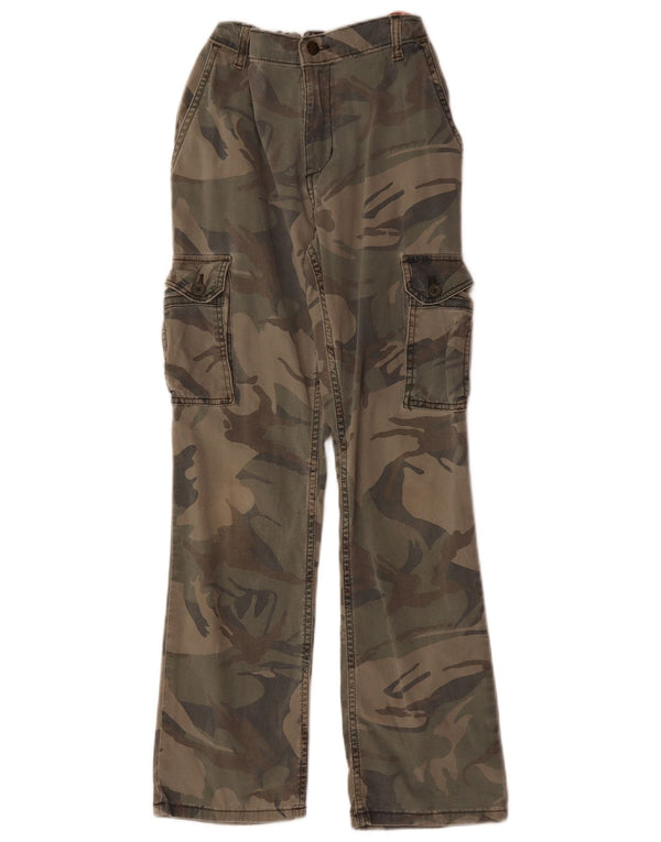 Wrangler Boys Straight Cargo Calças 11-12 Anos W22 L27 Camuflagem Cáqui