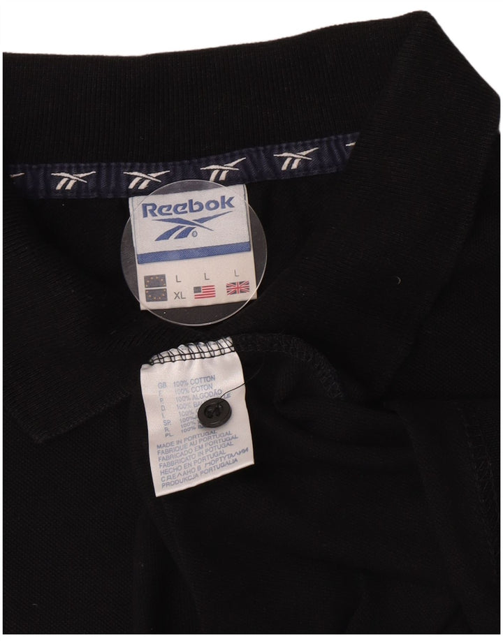 Camisa polo masculina Reebok grande algodão preto