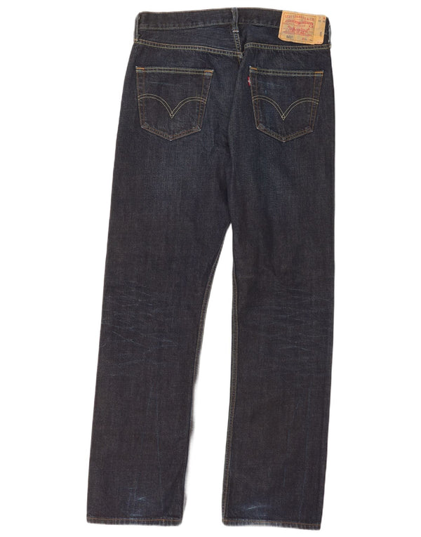 Levi's Masculino 501 Straight Jeans W34 L34 Azul Marinho Algodão