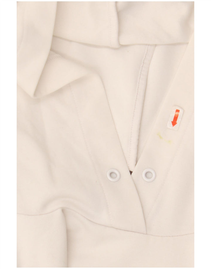 Adidas Womens Graphic Hoodie Jumper UK 8/10 Pequeno Poliéster Branco