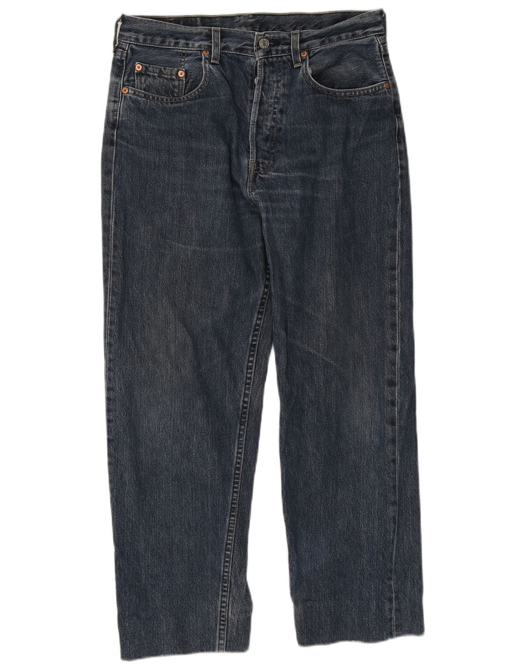 Jeans retos masculinos Levi's W32 L26 algodão azul