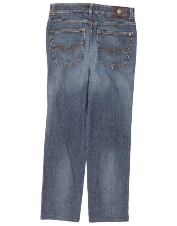 Trussardi Calça jeans reta masculina W32 L28 algodão azul